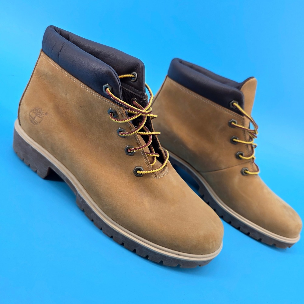 Timberland Nellie Chukka Double Waterproof Boots Wheat Nubuck Leather 9.5M 91330